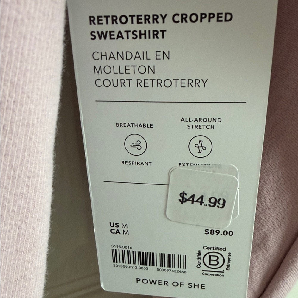 NWT Athleta Pink Sweatshirt - Picture 3 of 3
